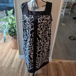 Elegant Brown and White Floral Dress